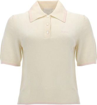 A.P.C. Cotton Ribbed Trim Minimalist Polo Shirt
