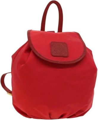 Loewe Pre-owned Nylon backpacks - Dames - Vintage Rugzakken - Rood - ONE Size - Nylon - Vintage