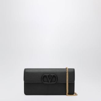Valentino Garavani VLogo Signature chain wallet in black leather