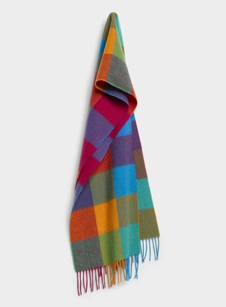 Le 31 Mens Colour block 100% wool scarf
