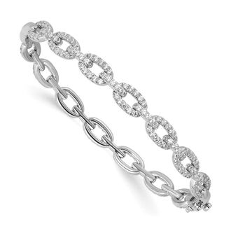 Diamond2Deal 14k Gold 2.15 Ct Lab Grown Diamond Link Bangle Bracelet