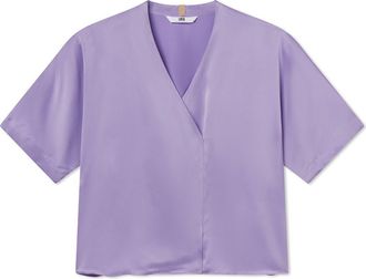 Lunya Washable Silk Crossover Pajamas in Morning Wisteria at Nordstrom, Size X-Large