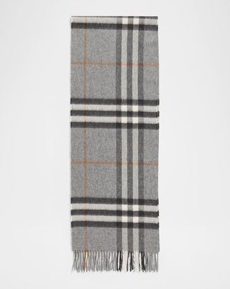 Burberry Mens Contrast Check Cashmere Scarf