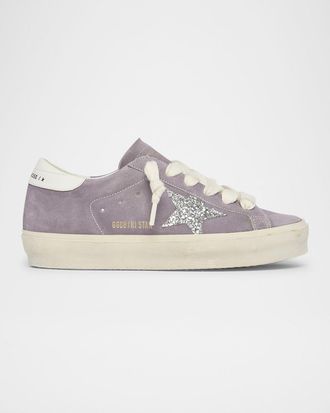 Golden Goose Hi Star Suede Glitter Low-Top Sneakers