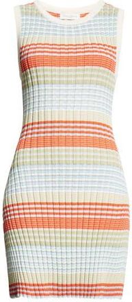 Ramy Brook Cailin Stripe Sleeveless Cotton Blend Sweater Dress in Bright Lily Stripe at Nordstrom Rack, Size Xx-Small