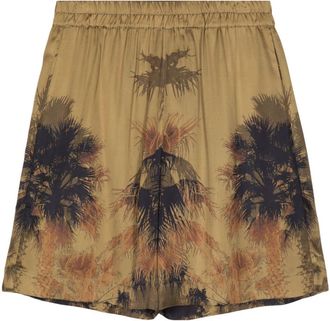 Laneus Laneus palm tree-print bermuda shorts - men - Viscose - 50 - Brown