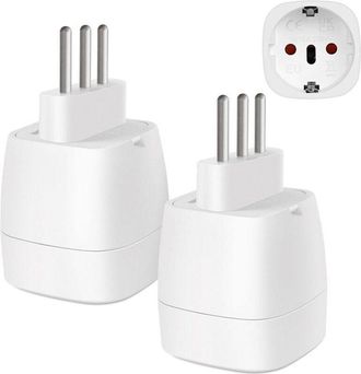 OEM [confezione Da 2] Adattatore Da Viaggio Per Italia, Spina Europea A 2 Pin A Spina Tipo L A 3 Pin, Adattatore Per Spina Italiana Per Siria, Uruguay, Ci