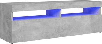 vidaXL Vidaxl - Mueble De Tv Con Luces Led Gris Hormig&oacute;n 120x35x40 Cm