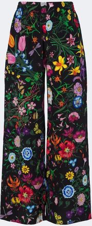 Gucci Gucci Flora silk twill palazzo pants