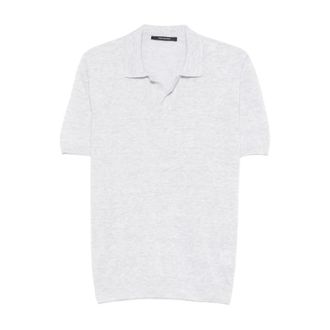Tagliatore Tops, Heren, Grijs, L, Keith Short-Sleeve Knit Polo