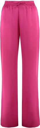 Yves Salomon Viscose Broek met Trekkoord - Dames - Wijde Broeken - Roze - M - Broeken