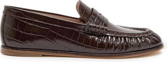 Stuart Weitzman Stuart Weitzman Spencer Crocodile-effect Leather Loafers - Brown - 41 (IT41/ UK8)