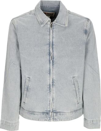 Guess Herringbone Denim Jack Vintage Stijl - Heren - Spijkerjassen - Blauw - XL - Denim - Jassen