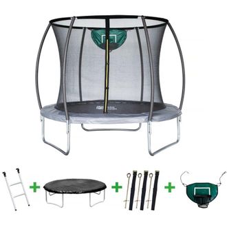 Habitat et Jardin Cama El&aacute;stica Con Red Interior Y Cesta jumper &Oslash;2.44 - Gris