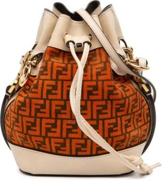 Fendi Pre-owned Vintage Bucket Bag - Dames - Vintage Tas - Oranje - ONE Size - Su&egrave;de - Vintage