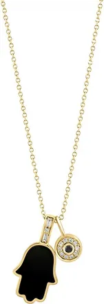 Effy Diamond Evil Eye & Onyx Hamsa Pendant Necklace in Black at Nordstrom Rack, Size 18