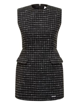 Msgm checked tweed dress - women - Polyester/Fabric/Viscose - 36 - Black