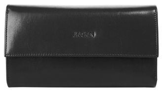 Bagan Geldb&ouml;rse BAGAN, Damen, schwarz, Leder, leicht gl&auml;nzend, unifarben, Kleinlederwaren Geldb&ouml;rse, echt Leder