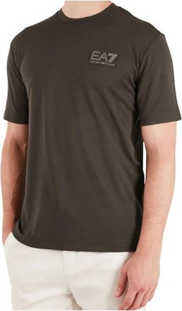 Emporio Armani T-shirt Oversize Premium Label - - Tops - Uomo - Marrone - M