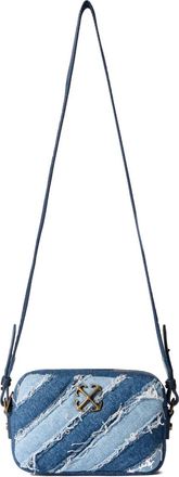 Off-white Borsa a tracolla con effetto vissuto - Blu