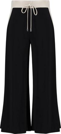 Joseph Ribkoff Silky Knit Color Block Wide Leg Pull-On Pants - Dames - Wijde Broeken - Zwart - S - Polyester - Broeken