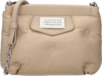 Maison Margiela Leren Crossbody Tas met Verstelbare Band - Dames - Schoudertassen - Beige - ONE Size - Leer - Tassen