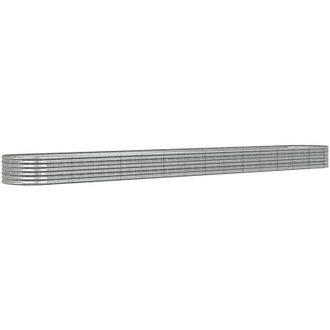 vidaXL Jardinera Arriate Acero Galvanizado Plata 620x80x36 Cm Vidaxl