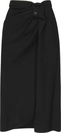 Balenciaga Midi Skirts, female, Black, Size: XS Draped Crepe Midi Skirt