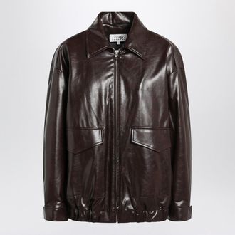 Maison Margiela Burgundy Faux Leather Jacket
