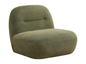 Vente-Unique Sill&oacute;n giratorio en tela texturizada verde POZETI