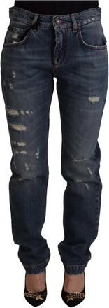 Dolce & Gabbana Straight Jeans - Dames - Regular Fit Jeans - Blauw - XS - Katoen - Jeans