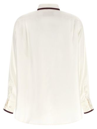 F.R.S. For Restless Sleepers Contrast-Trimmed Silk Shirt - Beige