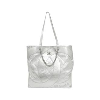 Chanel Bolso de hombro de piel metalizada Pre-owned - Pre-owned - Mujer - Gris - ONE SIZE