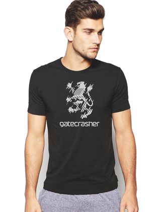 Generic Gate Crasher T-Shirt Music House Dance Rave DJ Nightclub Clubbing (UK, Alpha, M, Regular, Regular, Standard, Black)