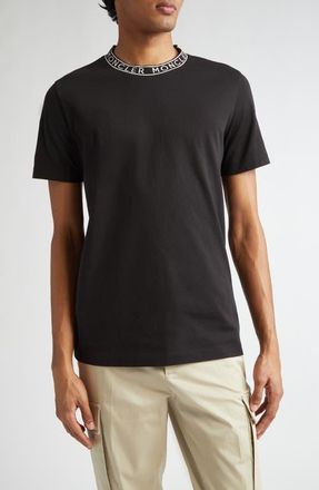 Moncler Logo Cotton T-Shirt in Black at Nordstrom, Size X-Large