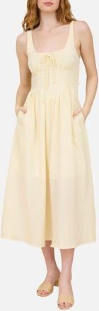 Blu Pepper Sleeveless Midi Dress in Butter Yellow at Nordstrom Rack, Size Medium