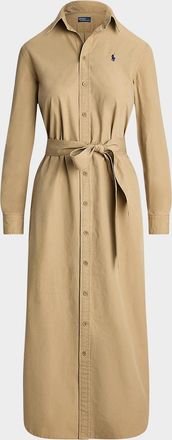 Polo Ralph Lauren Belted Cotton Midi Shirtdress