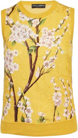Dolce & Gabbana Top met bloemenprint - Geel