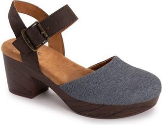 Muk Luks Merritt Quarter Strap Platform Pump in Denim/dark Brown at Nordstrom, Size 9.5