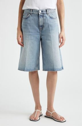 Toteme Organic Cotton Denim Bermuda Shorts in True Vintage at Nordstrom, Size 29