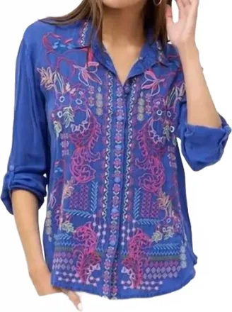 Johnny Was Luisa Blouse In Blue