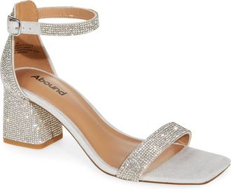 Abound Finn Rhinestone Sandal in Silver Stone at Nordstrom Rack, Size 9.5