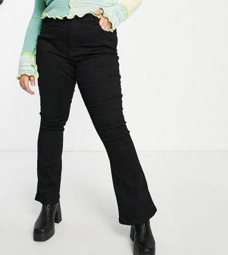 Noisy May Sallie high waisted flare jeans in black