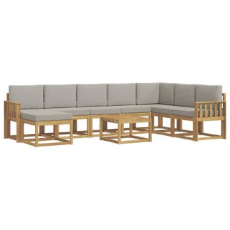 vidaXL Conjunto De Sof&aacute;s De Exterior 9 Pcs Blanco Y Gris Claro Vidaxl