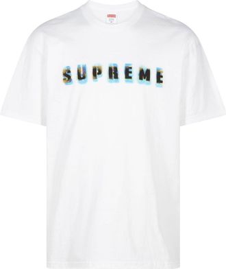 SUPREME Stencil logo-print cotton T-shirt - unisex - Cotton - M - White