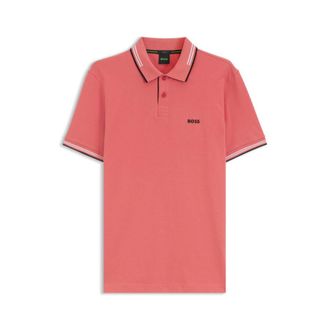 BOSS Slim-fit polo shirt with contrast-stripe details