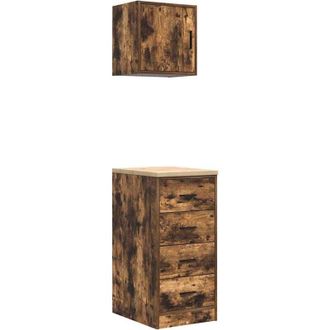 vidaXL vidaXL Garage Cabinets 2 pcs Smoked Oak Engineered Wood