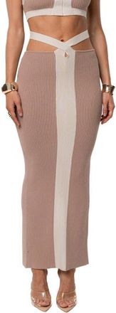 JLUXLABEL Coastal Drift Crop Top & Skirt Set in Brown at Nordstrom, Size X-Small