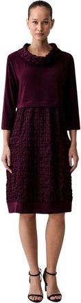 Joseph Ribkoff Jacquard en zijdezachte gebreide Cocoon Jurk - Dames - Casual kleedjes - Paars - XL - Polyester - Kleedjes