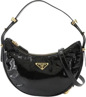Prada Pre-owned Vintage lakleren schoudertas - Dames - Pre-owned - Zwart - Maat: ONE Size Leer